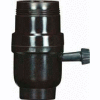 Satco 80-1107 Medium Base Socket-3 Terminal 2 Circuit Turn Knob 1/8 IP Cap w/Metal Bushing