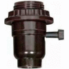 Satco 80-1265 Medium Base Socket - 3-Way Turn Knob 1/8 IP Cap w/Metal Bushing Less Set Screw