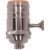 Satco 80-1431 3 Terminal (2 Circuit) Turn Knob Socket - Polished Nickel