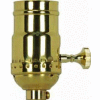 Satco 80-1462 Hi-Low Turn Knob Socket - Polished Brass