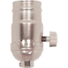 Satco 80-1548 200W Full Range Matching Turn Knob Dimmer Socket - Nickel