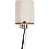 Satco 80-1614 Keyless Glazed Porcelain Socket 1/8 IP Cap w/Side Notches 2 Wireways and 18-in. Leads