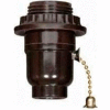 Satco 80-1640 Medium Base Socket - Nickel On-Off Metal Pull Chain