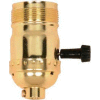 Satco 90-1411 On-Off Turn Knob Socket w/Removable Knob With Set Screw and Uno Thread - Brite Gilt