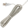 Satco 90-1538 20 Ft. Cord Set, 18/2 SPT-1, Clear Silver