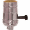 Satco 90-1670 On-Off Turn Knob Socket w/Removable Knob With Set Screw  1/8 IPS - Polished Nickel