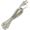 Satco 90-2464 10 Ft. Cord Set, 18/2 SPT-1, Clear Silver
