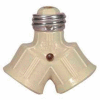 Satco 90-2465 Single to Twin Lampholder Ivory