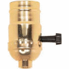 Satco 90-421 3 Terminal (2 Circuit) Turn Knob Socket 1/8 IPS - Brite Gilt