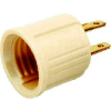 Satco 90-438 Medium Base - Polarized Outlet Socket Adapter Ivory