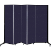 Screenflex 5 Panel Light-Duty Portable Room Divider, 6'5"H x 9'5"L, Fabric Color: Navy