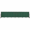 Screenflex 11 Panel Portable Room Divider, 4'H x 20'5"L, Fabric Color: Green