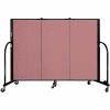 Screenflex 3 Panel Portable Room Divider, 4'H x 5'9"W, Fabric Color: Rose