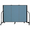 Screenflex 3 Panel Portable Room Divider, 4'H x 5'9"L, Fabric Color: Blue