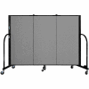 Screenflex 3 Panel Portable Room Divider, 4'H x 5'9"L, Fabric Color: Grey