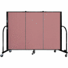 Screenflex 3 Panel Portable Room Divider, 4'H x 5'9"L, Fabric Color: Mauve