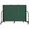 Screenflex 3 Panel Portable Room Divider, 4'H x 5'9"W, Fabric Color: Green