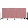 Screenflex 5 Panel Portable Room Divider, 4'H x 9'5"W, Fabric Color: Rose