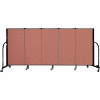 Screenflex 5 Panel Portable Room Divider, 4'H x 9'5"L, Fabric Color: Cranberry