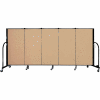 Screenflex 5 Panel Portable Room Divider, 4'H x 9'5"L, Fabric Color: Sand