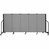 Screenflex 5 Panel Portable Room Divider, 4'H x 9'5"L, Fabric Color: Grey