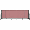 Screenflex 7 Panel Portable Room Divider, 4'H x 13'1"W Fabric Color: Rose