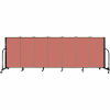 Screenflex 7 Panel Portable Room Divider, 4'H x 13'1"L Fabric Color: Cranberry