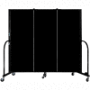 Screenflex 3 Panel Portable Room Divider, 5'H x 5'9"L, Fabric Color: Charcoal Black