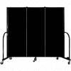 Screenflex 3 Panel Portable Room Divider, 5'H x 5'9"W, Fabric Color: Charcoal Black