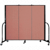 Screenflex 3 Panel Portable Room Divider, 5'H x 5'9"W, Fabric Color: Cranberry