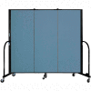 Screenflex 3 Panel Portable Room Divider, 5'H x 5'9"L, Fabric Color: Blue