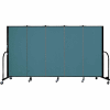 Screenflex 5 Panel Portable Room Divider, 5'H x 9'5"L, Fabric Color: Lake