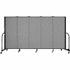 Screenflex 5 Panel Portable Room Divider, 5'H x 9'5"W, Fabric Color: Stone
