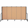 Screenflex 5 Panel Portable Room Divider, 5'H x 9'5"W, Fabric Color: Desert
