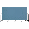 Screenflex 5 Panel Portable Room Divider, 5'H x 9'5"L, Fabric Color: Summer Blue