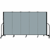 Screenflex 5 Panel Portable Room Divider, 5'H x 9'5"L, Fabric Color: Grey Stone
