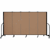 Screenflex 5 Panel Portable Room Divider, 5'H x 9'5"L, Fabric Color: Beech