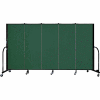 Screenflex 5 Panel Portable Room Divider, 5'H x 9'5"L, Fabric Color: Green