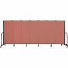 Screenflex 7 Panel Portable Room Divider, 5'H x 13'1"L, Fabric Color: Cranberry