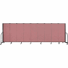Screenflex 9 Panel Portable Room Divider, 5'H x 16'9"L, Fabric Color: Rose