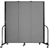 Screenflex Portable Room Divider - 3 Panel - 6'H x 5'9"W -  Stone