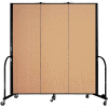 Screenflex Portable Room Divider - 3 Panel - 6'H x 5'9"L -  Desert