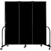 Screenflex Portable Room Divider - 3 Panel - 6'H x 5'9"L -  Charcoal Black