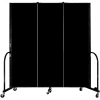 Screenflex Portable Room Divider - 3 Panel - 6'H x 5'9"L - Charcoal Black