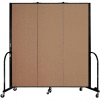 Screenflex Portable Room Divider - 3 Panel - 6'H x 5'9"L -  Beech