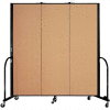 Screenflex Portable Room Divider - 3 Panel - 6'H x 5'9"L - Sand