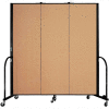 Screenflex Portable Room Divider - 3 Panel - 6'H x 5'9"W -  Sand