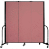 Screenflex Portable Room Divider - 3 Panel - 6'H x 5'9"L - Mauve