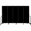 Screenflex Portable Room Divider - 5 Panel - 6'H x 9'5"L -  Charcoal Black