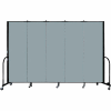 Screenflex Portable Room Divider - 5 Panel - 6'H x 9'5"L -  Grey Smoke